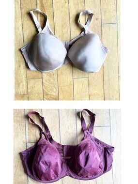 Understance Powder Pink and Deep Crimson Full‑Coverage Bra – Size 42DDD